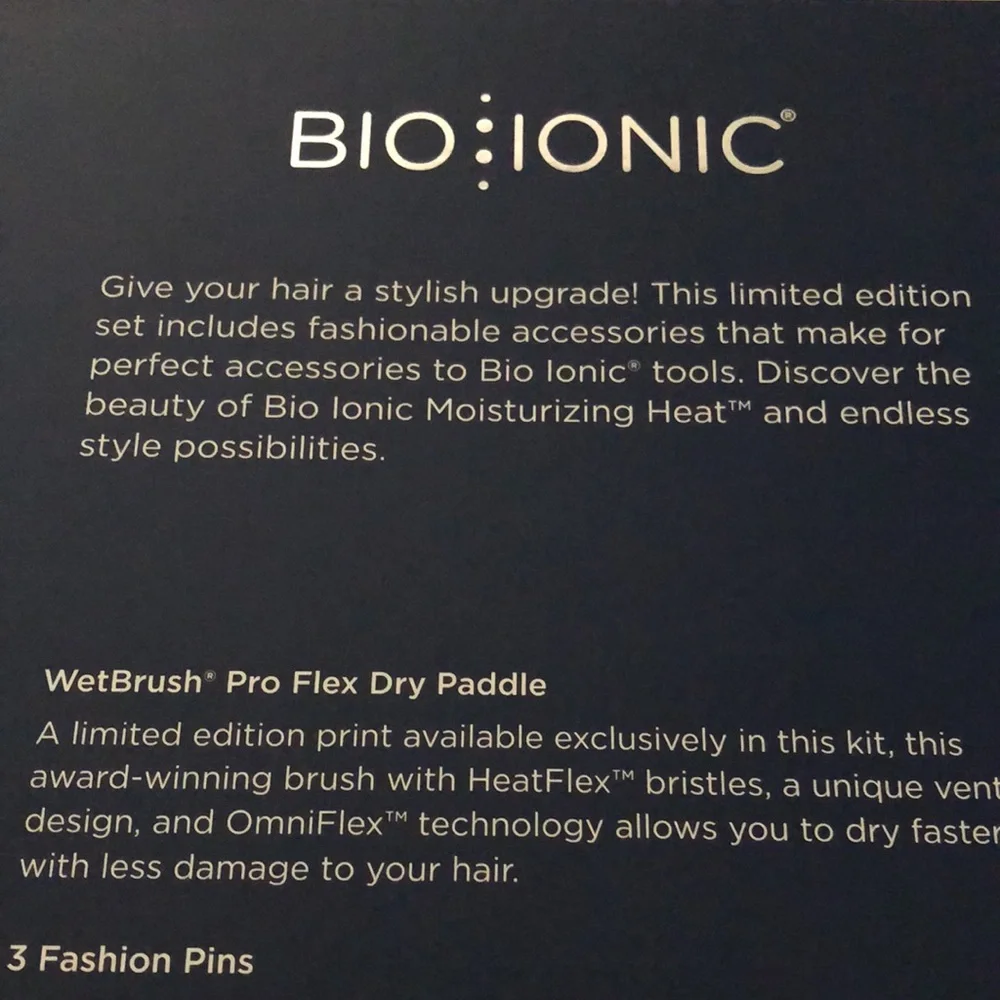 Bio Ionic Limited edition midnight floral kit, brush with fashion pins